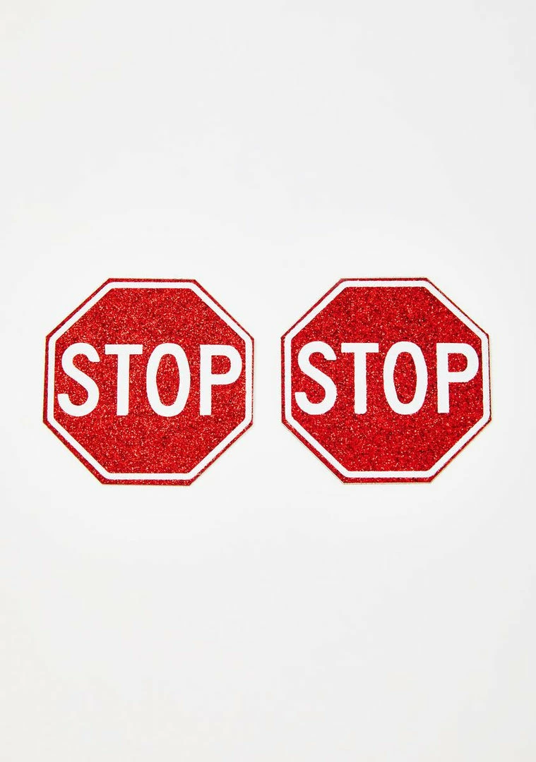 Neva Nude Red Stop Sign Pasties 2 Neva Nude Red Stop Sign Pasties