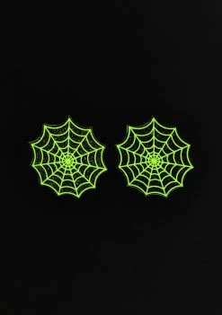 Neva Nude Blacklight Spider Web Glitter Pasties