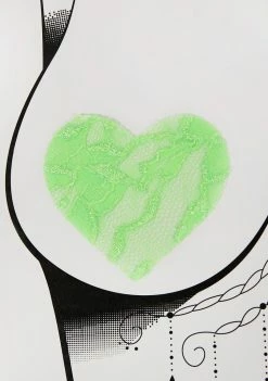 Neva Nude Neon Green Lace Heart Pasties
