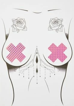 Neva Nude Holographic Cross Pasties
