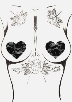 Neva Nude Lace Heart Pasties Pasties & Tatts