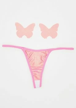 Neva Nude Pink Butterfly Pasties & Thong Set