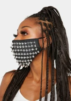 Neva Nude Greed Silver Chrome Stud Face Mask Face Masks