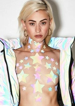Neva Nude Rainbow Reflective 35 Star Bundle Pasties
