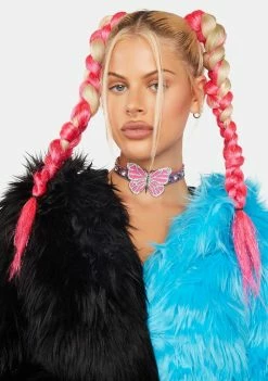 Neva Nude Hot Pink Jumbo Braid With Tinsel