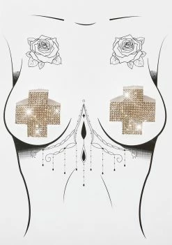 Neva Nude X Marks The Spot Rhinestone Reusable Silicone Pasties