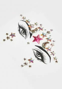 Neva Nude Eye Gems Luna Star Iridescent Crystal Face Gems