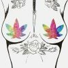 Neva Nude Pasties & Tatts Plur Fur Multicolor Velvet Weed Leaf Pasties
