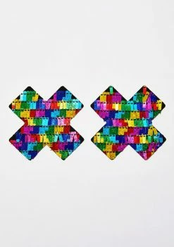 Neva Nude Sexy Pinata Multicolor Sequin X Pasties Pasties & Tatts