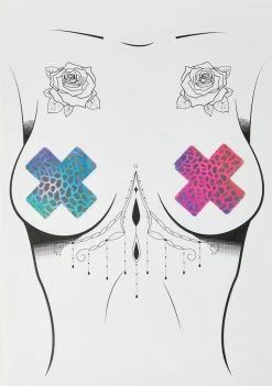 Neva Nude Rainbow Dino Holographic Blacklight X Factor Pasties