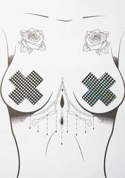 Neva Nude Rhinestone X Pasties