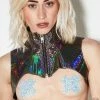 Neva Nude Reflective Glitter Cross Pasties