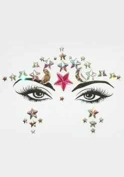 Neva Nude Eye Gems Luna Star Iridescent Crystal Face Gems
