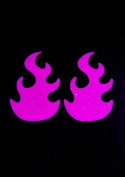 Neva Nude Flames Sparkle UV Pink Pasties Pasties & Tatts