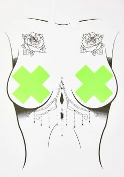 Neva Nude Apple Fruitella Wet Vinyl Cross Pasties