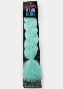 Neva Nude Light Green Glow In The Dark Braid Hair Extensions