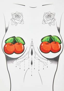 Neva Nude Pasties & Tatts Cherries Glitter Pasties