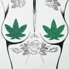 Neva Nude Pasties & Tatts Green Sparkle Weed Leaf Pasties