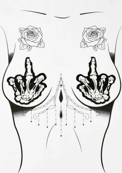 Neva Nude FU Skeleton Glitter Pasties