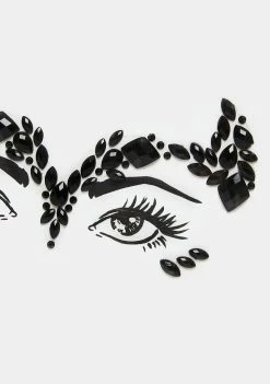 Neva Nude Maleficent Gothic Queen Crystal Jewel Face Sticker Eye Gems