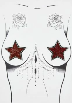 Neva Nude Rhinestone Embellished Star Pasties