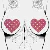 Neva Nude Pasties & Tatts Sparkly Pink Rainbow Heart Pasties
