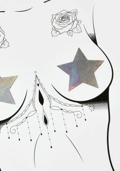 Neva Nude Nitro Gun Metal Holographic Starry Night Pasties