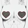 Neva Nude Pasties & Tatts Reusable Rhinestone Embellished Heart Pasties