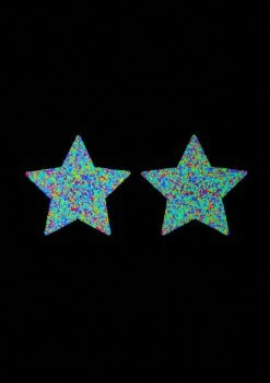 Neva Nude Blacklight Glitter Star Pasties