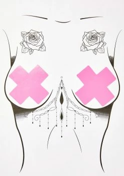 Neva Nude Strawberry Fruitella Wet Vinyl Cross Pasties