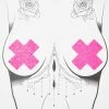 Neva Nude Pink UV Super Sparkle Cross Pasties