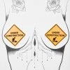 Neva Nude Orange UV Under Construction Sign Pasties Pasties & Tatts