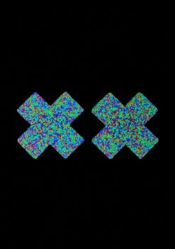 Neva Nude Blacklight Glitter Cross Pasties