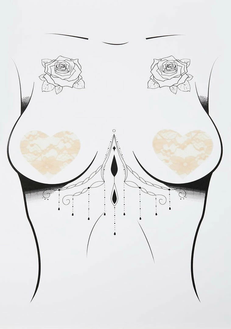 Neva Nude Nude Lace Heart Pasties 1 Neva Nude Nude Lace Heart Pasties