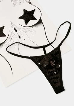 Neva Nude Medusa Flip Sequin Pasties & Thong Set