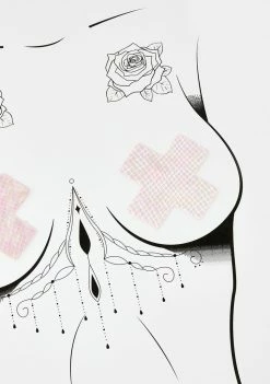 DK X Neva Nude Baby Pink Holo Cross Pasties