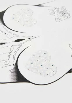 Neva Nude Mrs. Darcy White Sparkle Heart Pasties