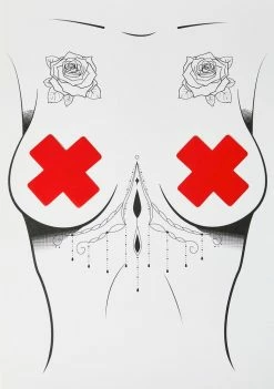 Neva Nude Vixen Red Wet Vinyl Pasties And G-String Set