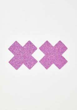 Neva Nude Pink Chunky Glitter Cross Pasties Pasties & Tatts