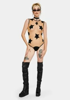 Neva Nude Black Stars Sheer Bodysuit 6 Neva Nude Black Stars Sheer Bodysuit