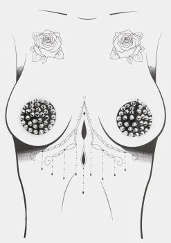 Neva Nude Silver Spike All Over Reusable Pasties