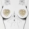 Neva Nude Eff Flowers Reusable Crystal Jewel Heart Pasties