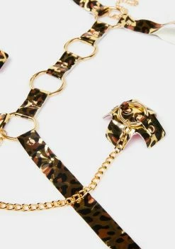 Neva Nude Leopard Queen Safari Reusable Chain Pasties