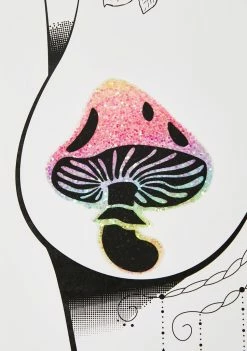 Neva Nude Black Light Glitter Mushroom Pasties