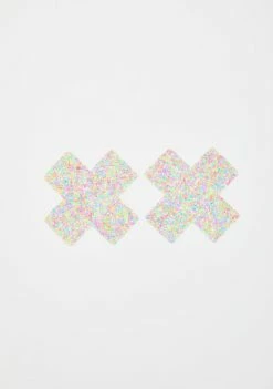 Neva Nude Blacklight Glitter Cross Pasties