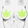Neva Nude Pasties & Tatts Lime Sparkle Leaf UV Reactive Pasties