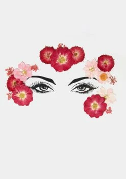 Neva Nude Red Pink Flowers Face Stickers