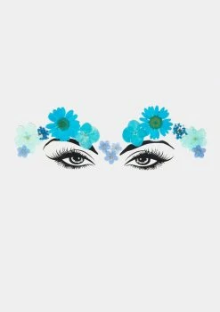 Neva Nude Blue Green Flowers Face Stickers