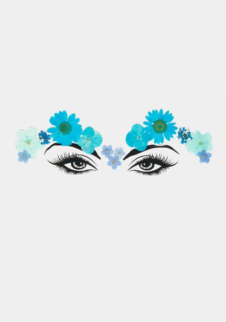 Neva Nude Blue Green Flowers Face Stickers 1 Neva Nude Blue Green Flowers Face Stickers