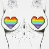 Neva Nude Rainbow Pixel Heart Pasties